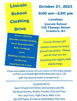 Lincoln School Clothing Drive 